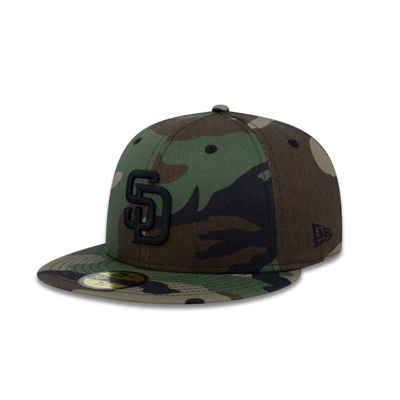 (Youth) San Diego Padres New Era MLB 59Fifty 5950 Kid Fitted Cap Hat Camo Crown/Visor Black Logo
