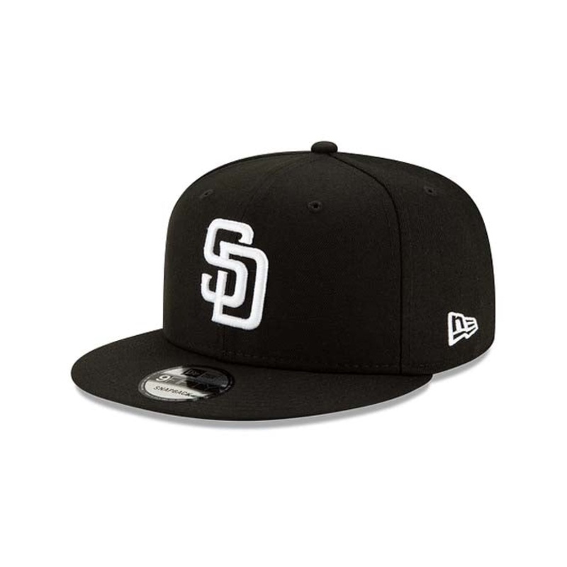 (Youth) San Diego Padres New Era MLB 9FIFTY 950 Kid Snapback Cap Hat Black Crown/Visor White Logo