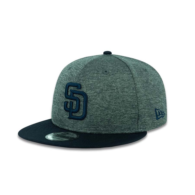 (Youth) San Diego Padres New Era MLB 9FIFTY 950 Snapback Cap Hat Shadow Tech Dar Gray Crown Navy Visor Navy Logo