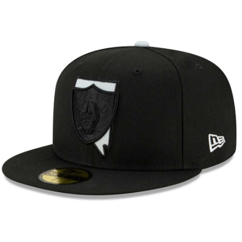 New Era Las Vegas Raiders State Logo Reflect Gray Bottom Fitted Hat