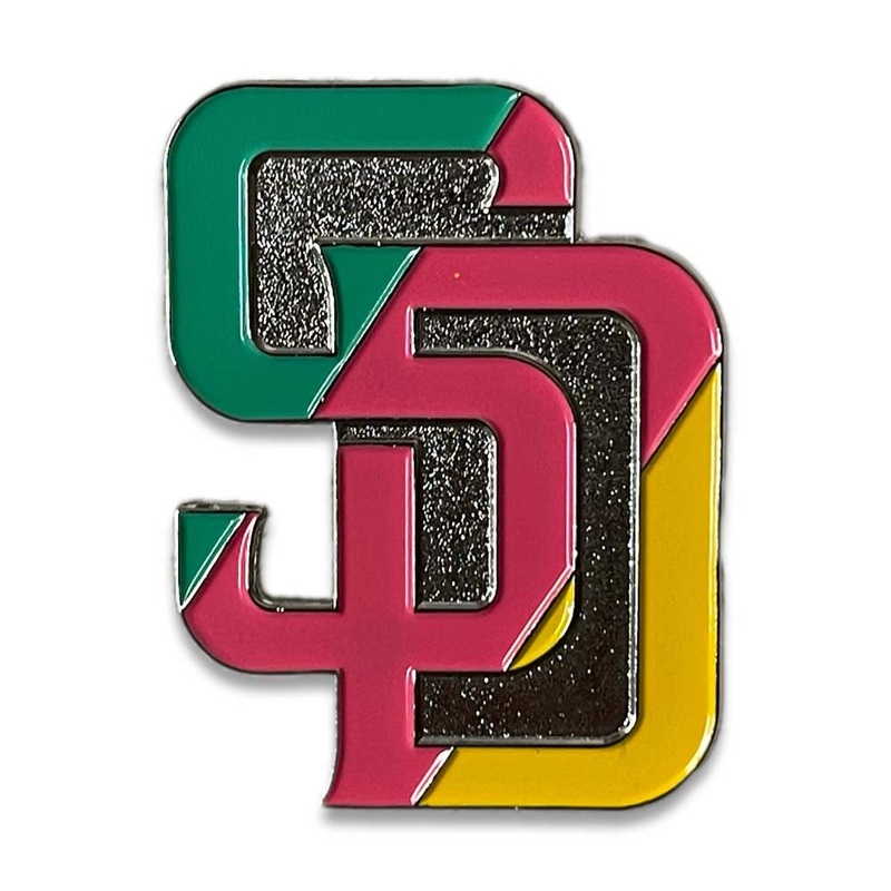 ( Exclusive) San Diego Padres WinCraft MLB City Connect Green/Magenta/Yellow Logo Lapel Pin