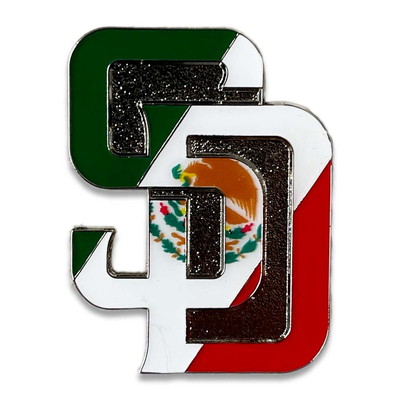 ( Exclusive) San Diego Padres WinCraft MLB Green/White/Red Mexico Flag Logo Lapel Pin