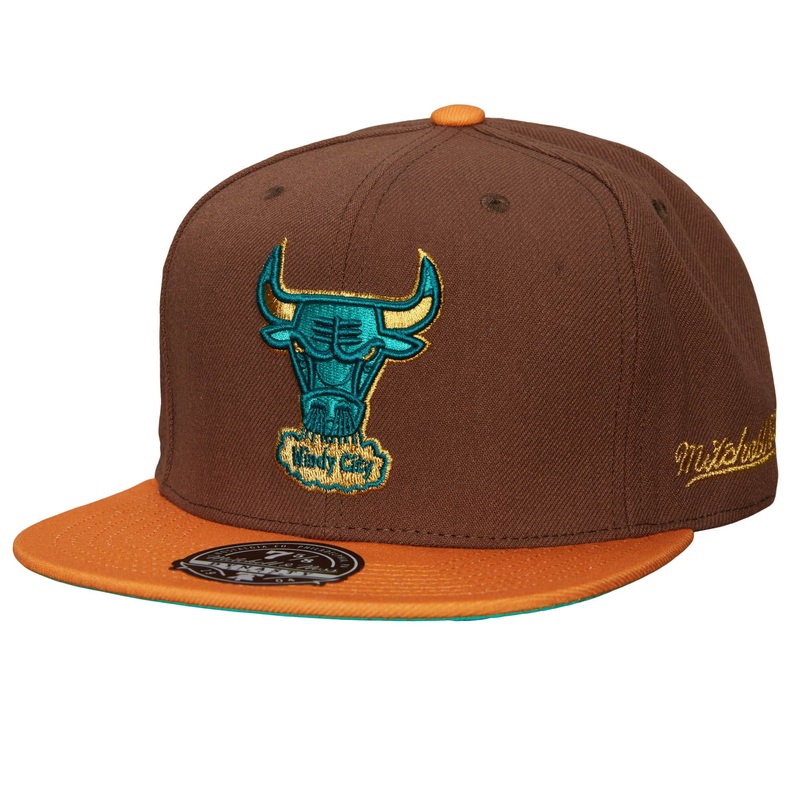 Mitchell & Ness Chicago Bulls Copper Top Hardwood Classic Fitted Hat