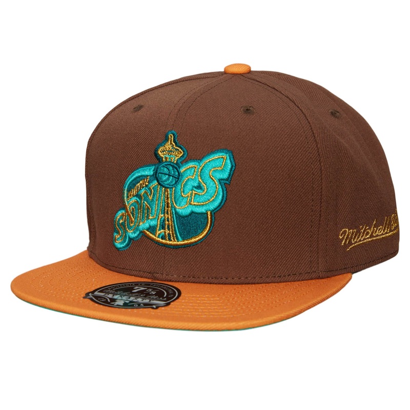 Mitchell & Ness Seattle Supersonics Copper Top Hardwood Classic Fitted Hat