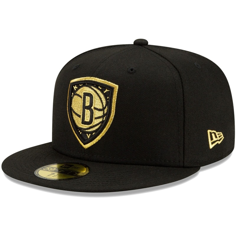 New Era Brooklyn Nets Black Shield 59Fifty Fitted Hat