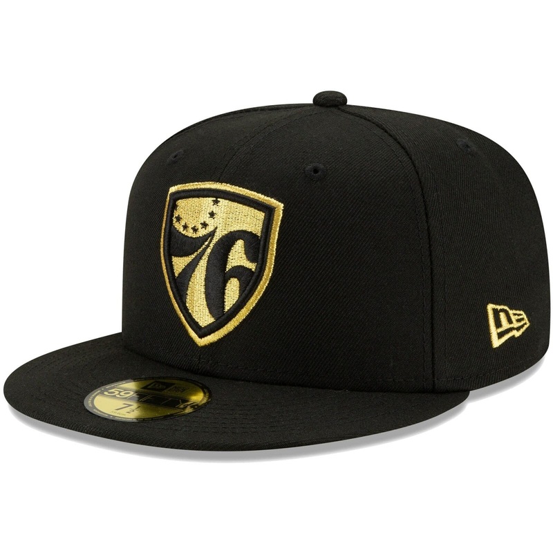 New Era Philadelphia 76ers Black Shield 59Fifty Fitted Hat