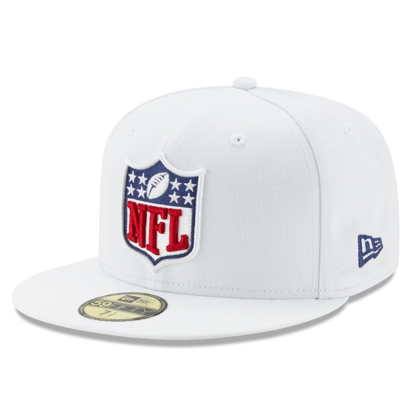 New Era White NFL Shield 59Fifty Fitted Hat