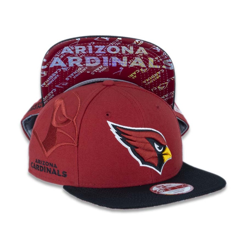 Arizona Cardinals New Era 9FIFTY 950 Original Fit Snapback Cap Hat Maroon Crown Black Visor Team Color Logo (2016 Sideline)