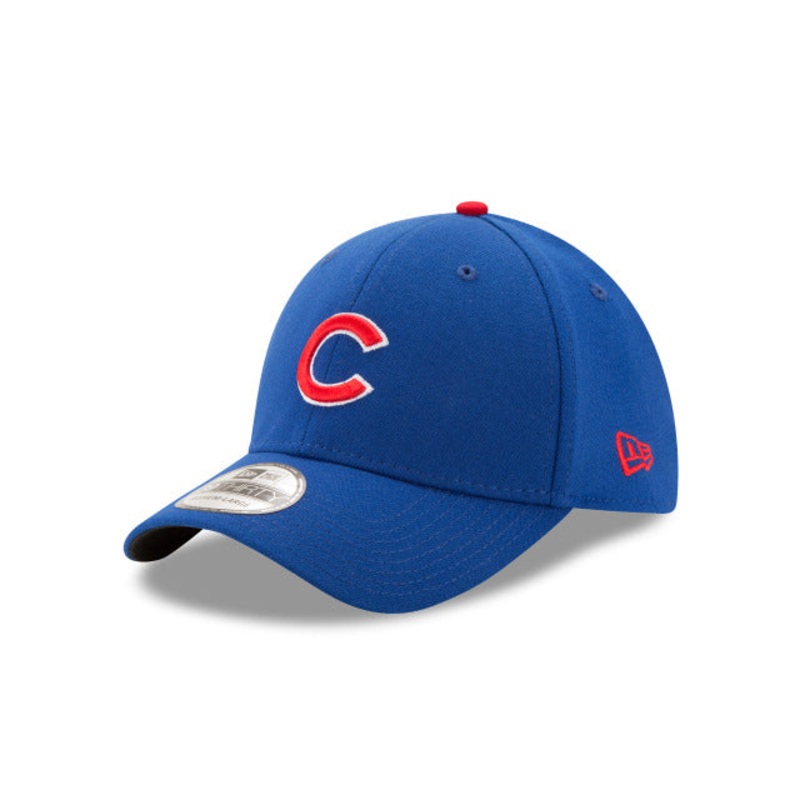 Chicago Cubs New Era MLB 39THIRTY 3930 Flexfit Cap Hat Team Color Royal Blue Crown/Visor Red/White Logo Black UV