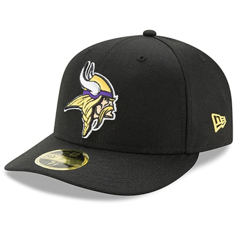 New Era Minnesota Vikings Black Omaha Low Profile 59FIFTY Fitted Hat