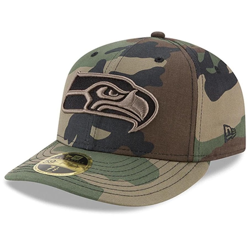 New Era Seattle Seahawks Woodland Camo Low Profile 59FIFTY Fitted Hat