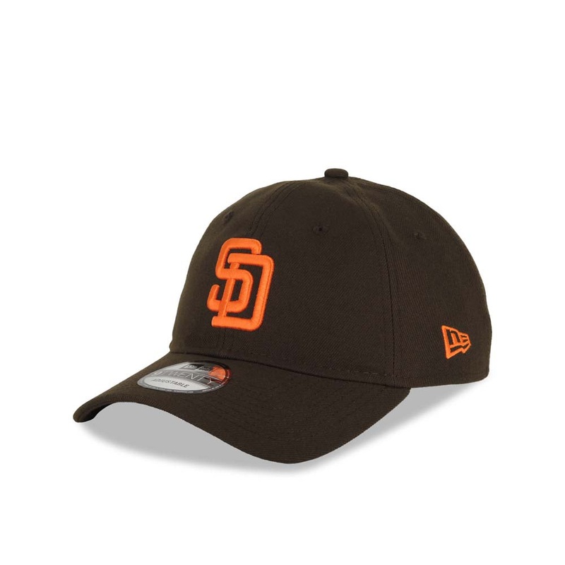 San Diego Padres New Era MLB 9TWENTY 920 Adjustable Cap Hat Brown Crown/Visor Orange Logo Brown UV