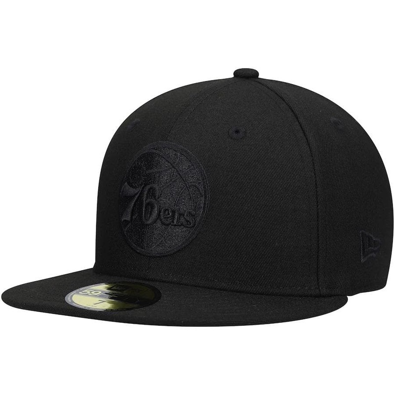 New Era Philadelphia 76ers Black on Black 59Fifty Fitted Hat