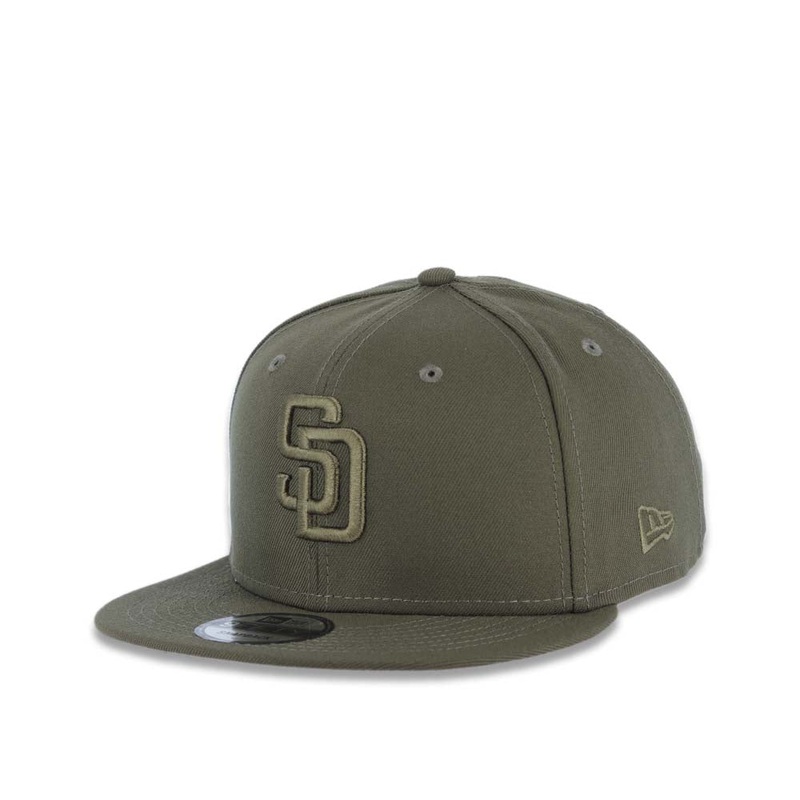 San Diego Padres New Era MLB 9FIFTY 950 Snapback Cap Hat Olive Green Crown/Visor Olive Green Logo (Color Pack)