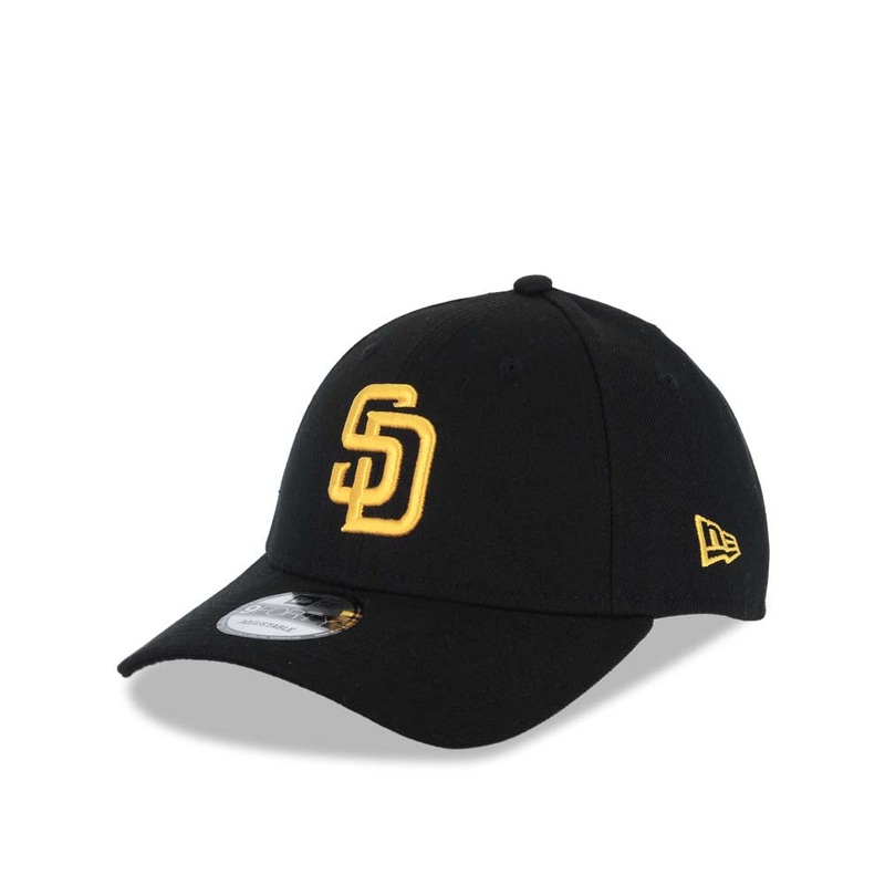San Diego Padres New Era MLB 9FORTY 940 Adjustable Cap Hat Black Crown/Visor Yellow Logo