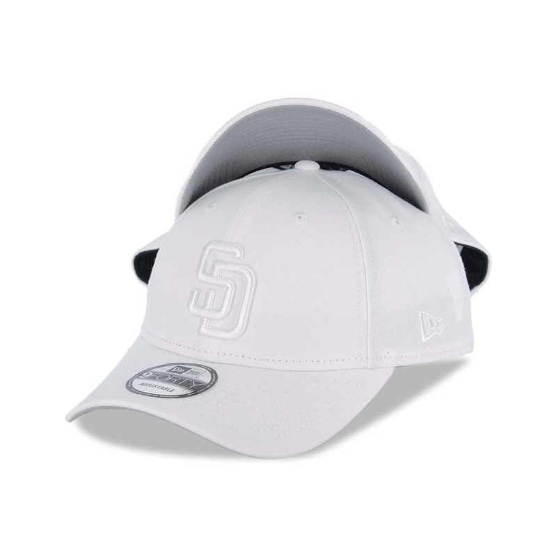 San Diego Padres New Era MLB 9FORTY 940 Adjustable Cap Hat White Crown/Visor White Logo