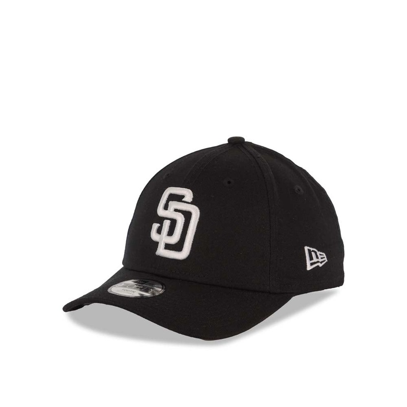 (Youth) San Diego Padres New Era MLB 9FORTY 940 Kid Adjustable Cap Hat Black Crown/Visor White Logo