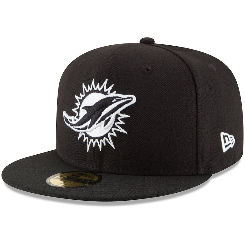 New Era Miami Dolphins Black B-Dub 59FIFTY Fitted Hat