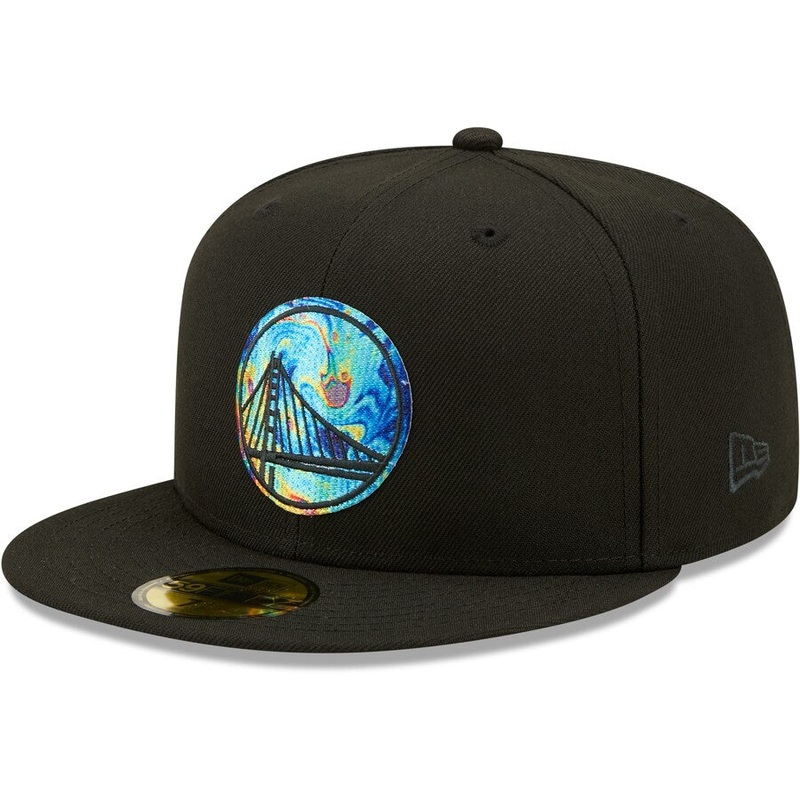 New Era Golden State Warriors Black Oil Dye 59FIFTY Fitted Hat