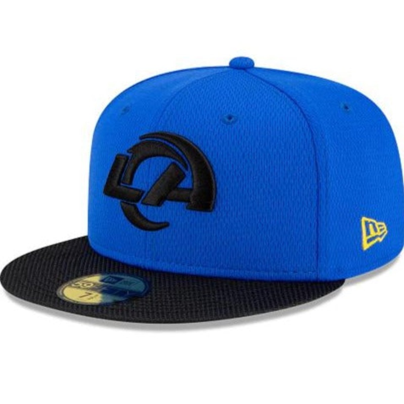 New Era Los Angeles Rams NFL Sideline Road 2021 Blue 59FIFTY Fitted Hat
