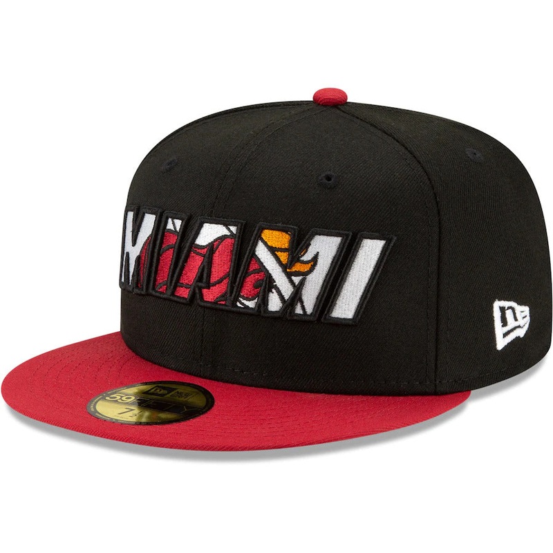 New Era Miami Heat 2021 NBA Draft Black/Red 59FIFTY Fitted Hat