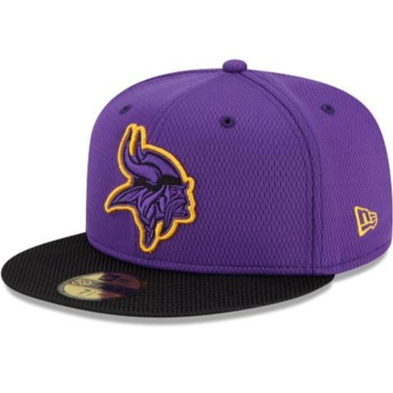 New Era Minnesota Vikings NFL Sideline Road 2021 Purple 59FIFTY Fitted Hat