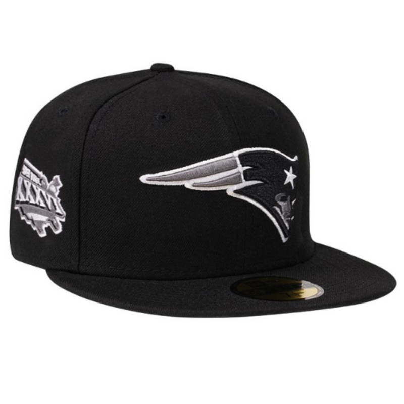 New Era New England Patriots Super Bowl XXXVI Steel Black Edition 59FIFTY Fitted Hat