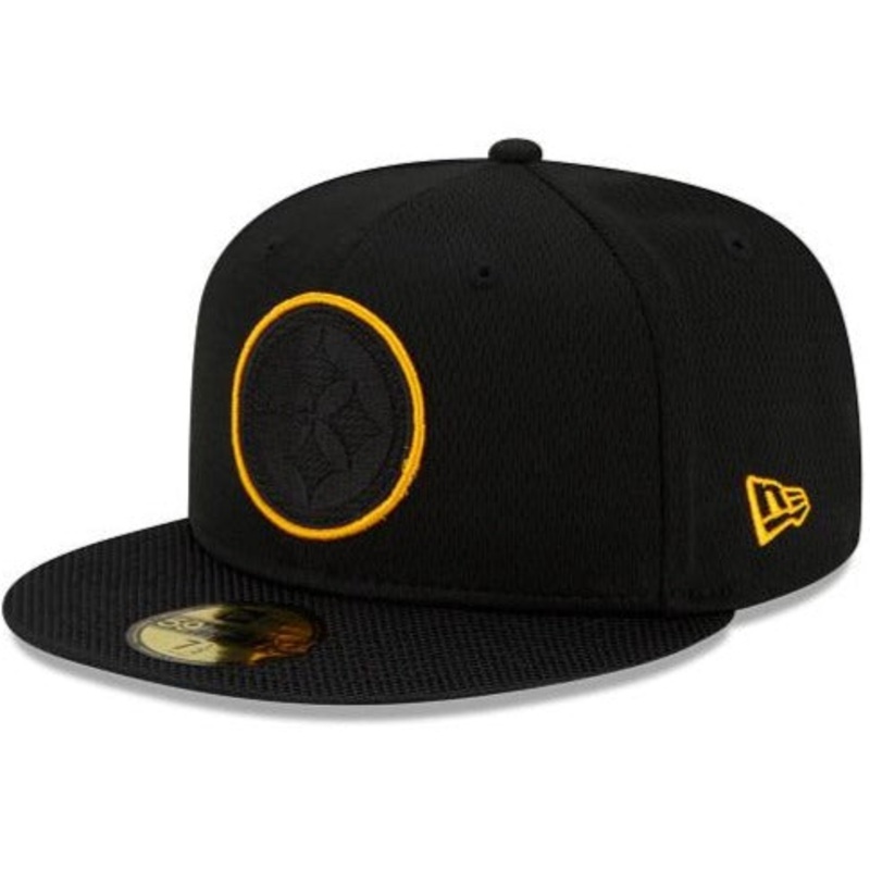 New Era Pittsburgh Steelers NFL Sideline Road 2021 Black 59FIFTY Fitted Hat