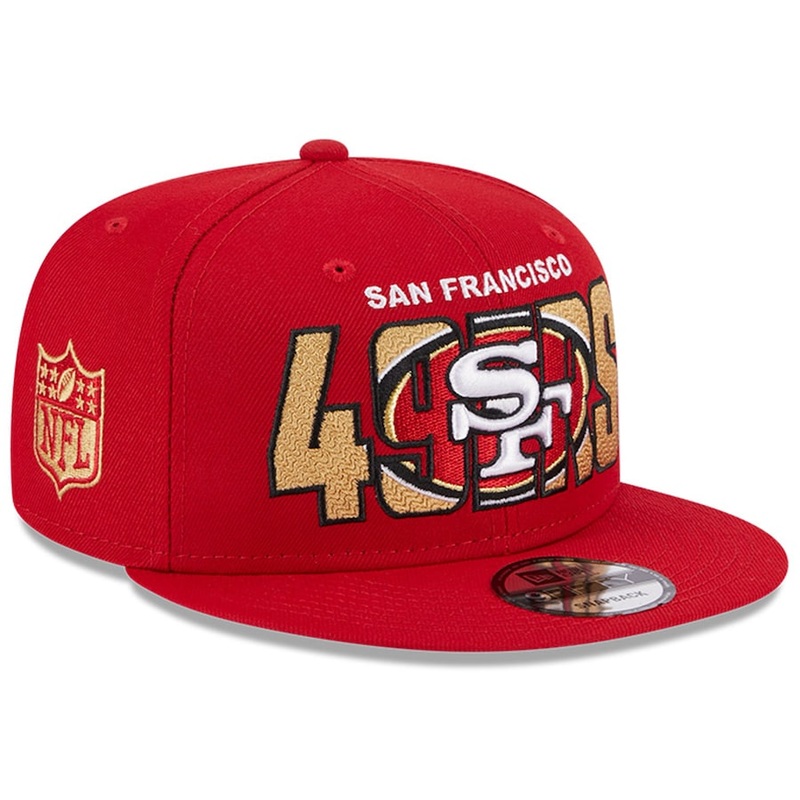 (Youth) San Francisco 49ers New Era NFL 9FIFTY 950 Kid Snapback Cap Hat Red Crown/Visor Team Color Logo (2023 Draft)