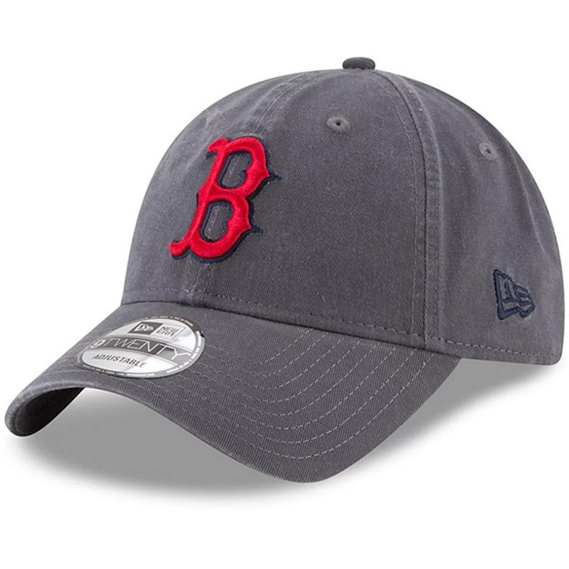 Boston Red Sox New Era MLB 9TWENTY 920 Adjustable Cap Hat Dark Gray Crown/Visor Red/Navy Blue Logo