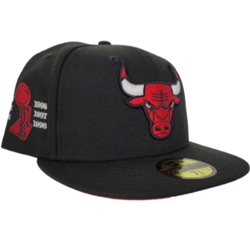 New Era Chicago Bulls Black/Red Bottom 6X Champions 59Fifty Fitted Hat