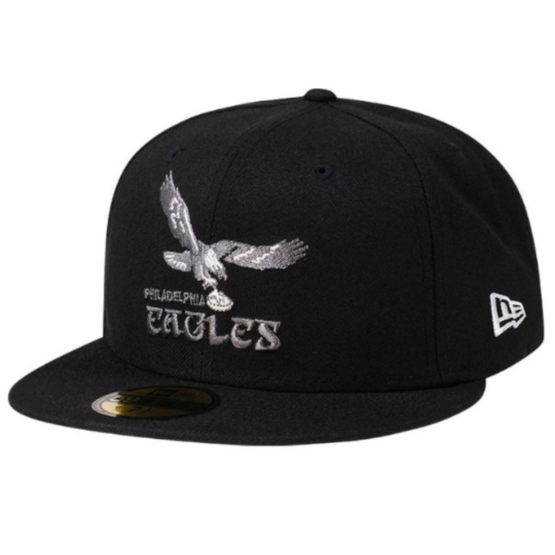 New Era Philadelphia Eagles Throwback Steel Black Edition 59FIFTY Fitted Hat