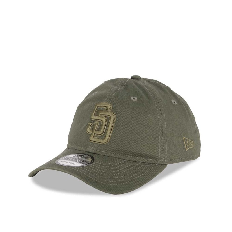 San Diego Padres New Era MLB 9TWENTY 920 Adjustable Cap Hat Olive Green Crown/Visor Olive Green Logo