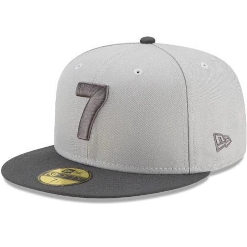 New Era Gray Compound “7” 59FIFTY Fitted Hat / Lime Green Under Brim