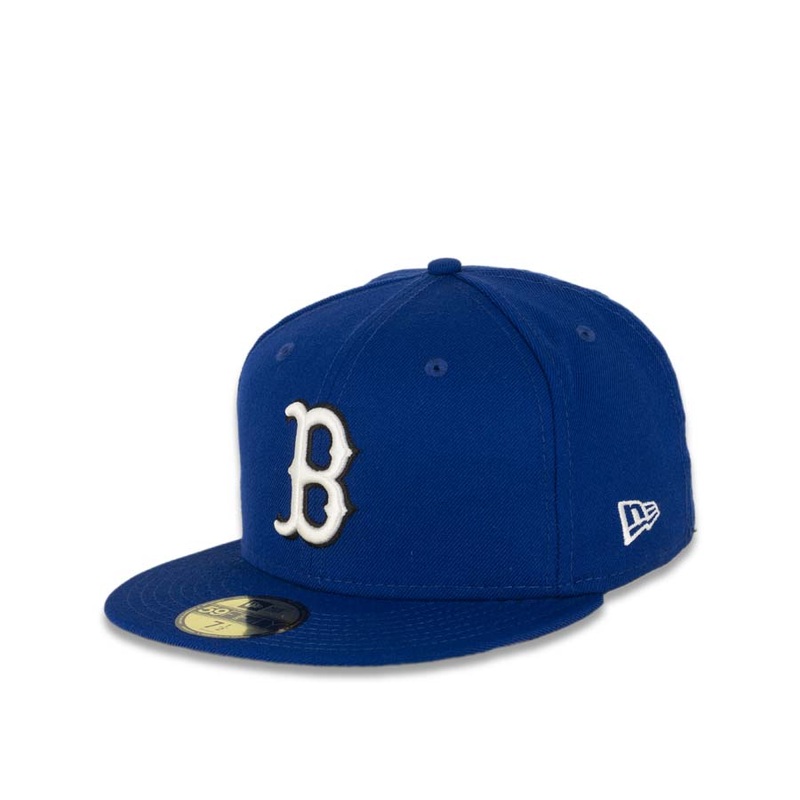 Boston Red Sox New Era MLB 59FIFTY 5950 Fitted Cap Hat Royal Blue Crown/Visor White/Black Logo