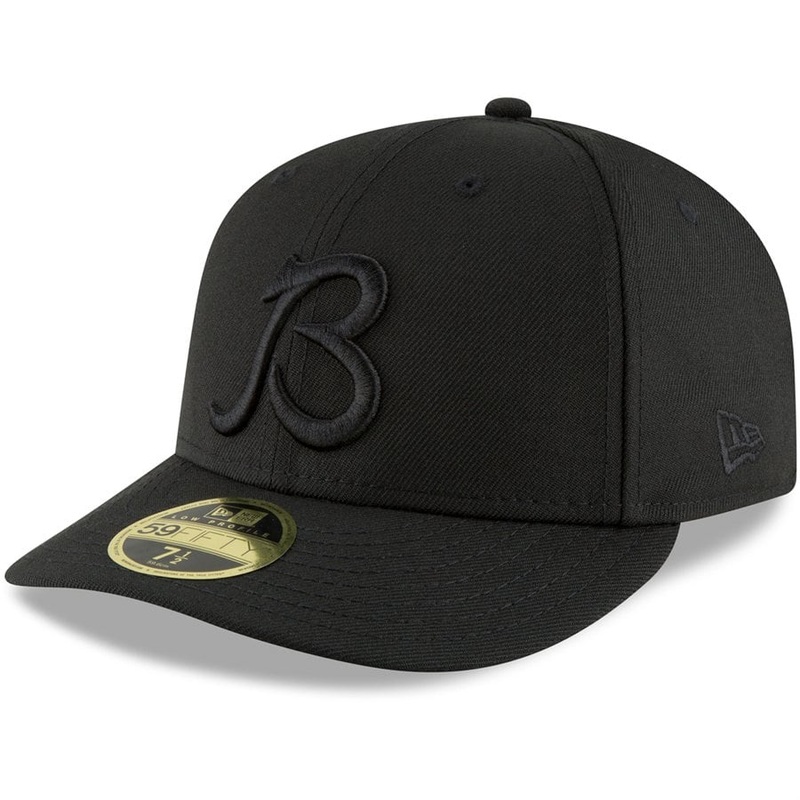New Era Black Chicago Bears B Logo Low Profile 59FIFTY Fitted Hat