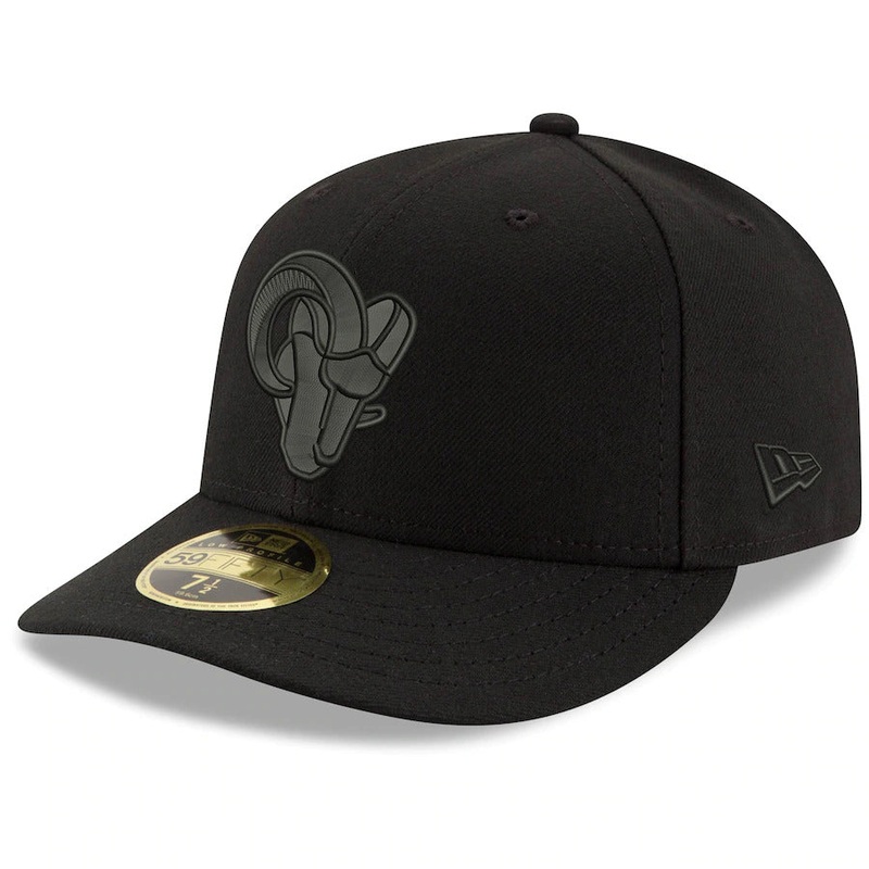 New Era Black Los Angeles Rams Alternate Logo Low Profile 59FIFTY Fitted Hat