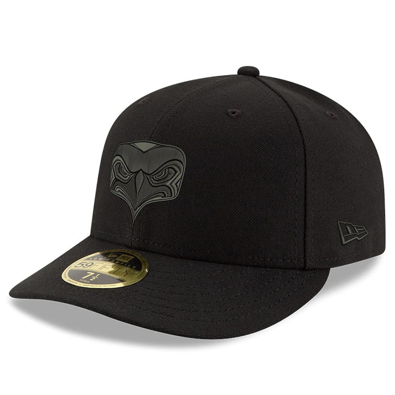 New Era Black Seattle Seahawks Alternate Logo Bob Low Profile 59FIFTY Fitted Hat