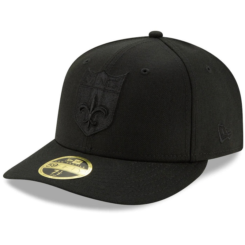 New Orleans Saints New Era Black Throwback Logo Low Profile 59FIFTY Fitted Hat