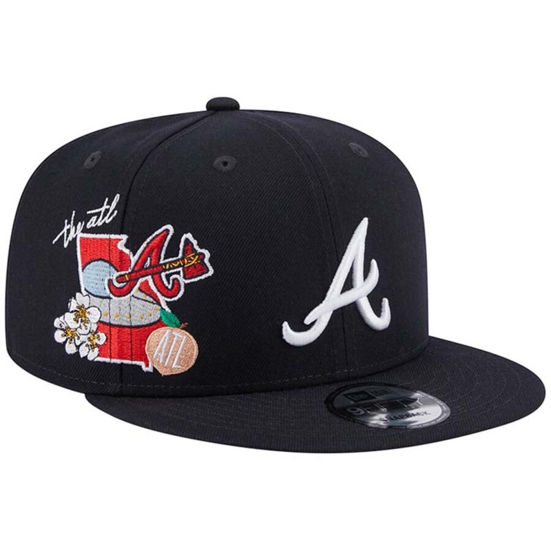 Atlanta Braves New Era MLB 9FIFTY 950 Snapback Cap Hat Navy Crown/Visor White Logo (Icon)
