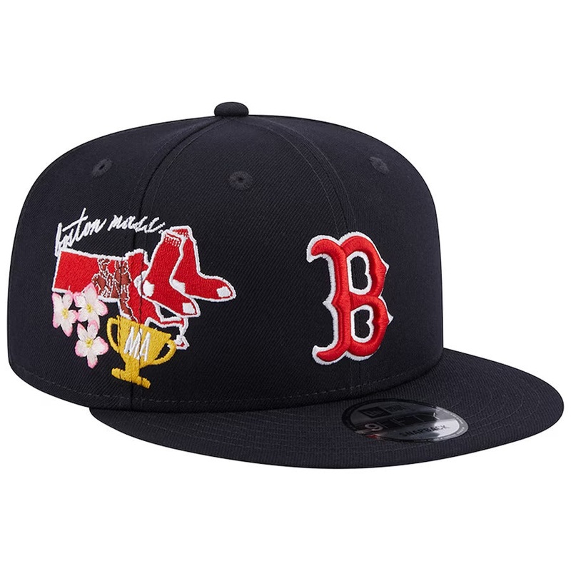 Boston Red Sox New Era MLB 9FIFTY 950 Snapback Cap Hat Navy Crown/Visor Team Color Logo (Icon)