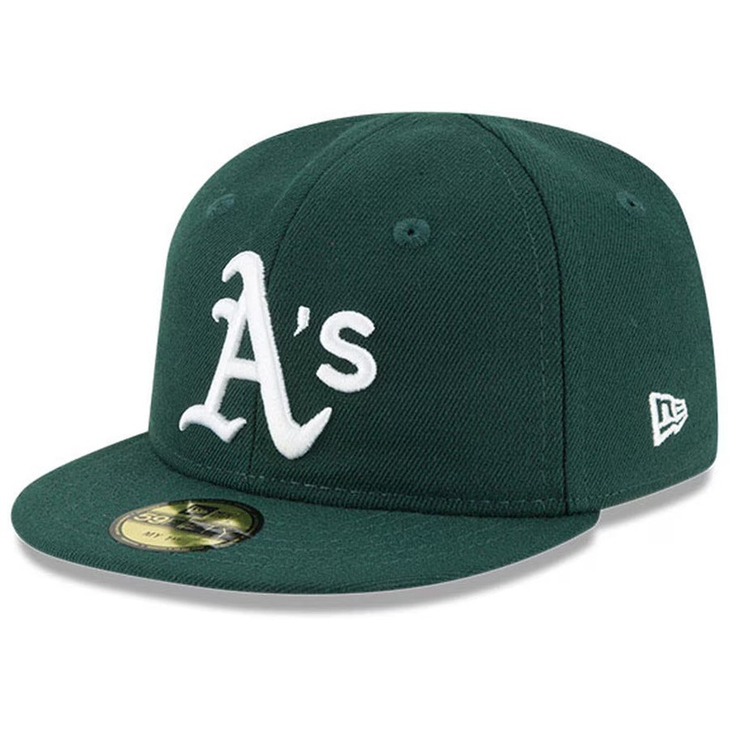 (Infant) Oakland A’s Athletics New Era MLB 59FIFTY 5950 Fitted Cap Hat Dark Green Crown/Visor White Logo (My 1st First)