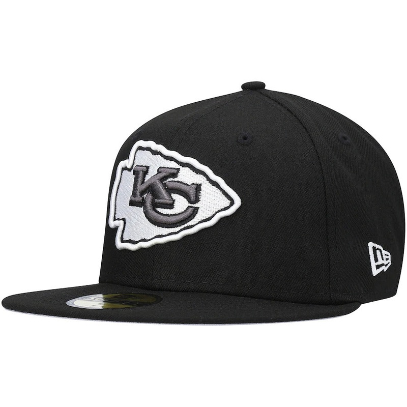 New Era Black Kansas City Chiefs Super Bowl Patch 59FIFTY Fitted Hat