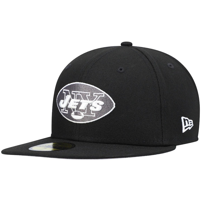 New Era Black New York Jets Super Bowl Patch 59FIFTY Fitted Hat