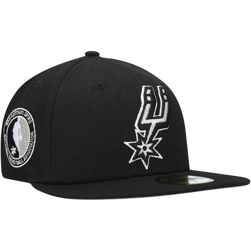 New Era Black San Antonio Spurs Team Logoman 59FIFTY Fitted Hat