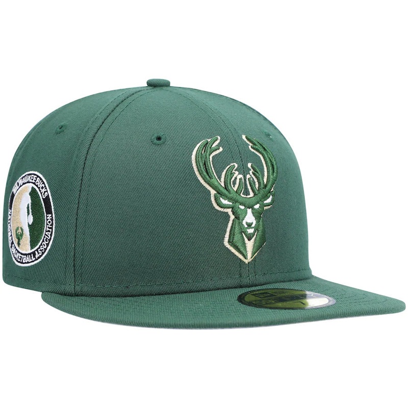New Era Hunter Green Milwaukee Bucks Team Logoman 59FIFTY Fitted Hat