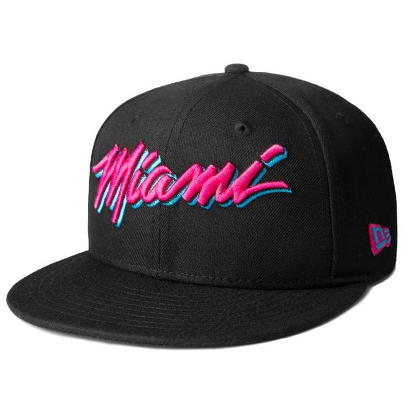 New Era Miami Heat Black/Pink Script 59FIFTY Fitted Hat