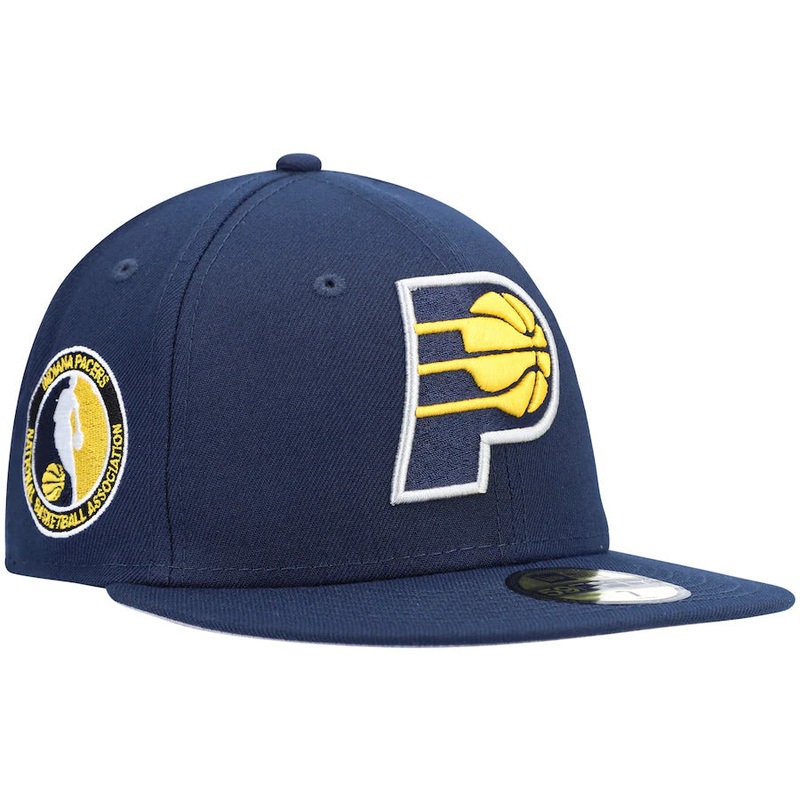 New Era Navy Indiana Pacers Team Logoman 59FIFTY Fitted Hat