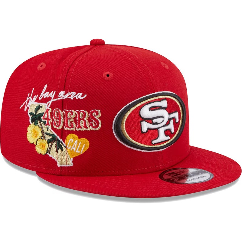 San Francisco 49ers New Era NFL 9FIFTY 950 Snapback Cap Hat Red Crown/Visor Team Color Logo (Icon)