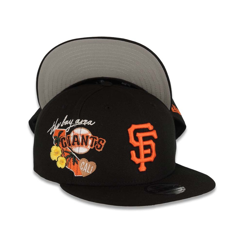 San Francisco Giants New Era MLB 9FIFTY 950 Snapback Cap Hat Black Crown/Visor Orange Logo (Icon)